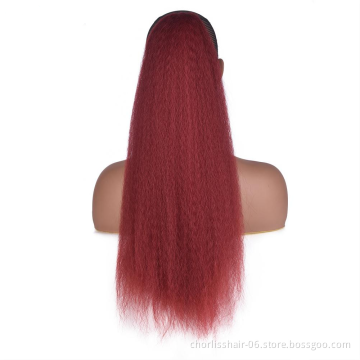 Best Selling Wholesale Chorliss For Kids High Ponytail Natural Color Pre Plucked Kinky Curly Synthetic Ponytails Hair Extensions